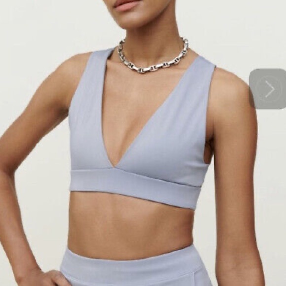 Reformation Other - Reformation Dani Ecomove V-Neck Cross Back Bra Sky Medium